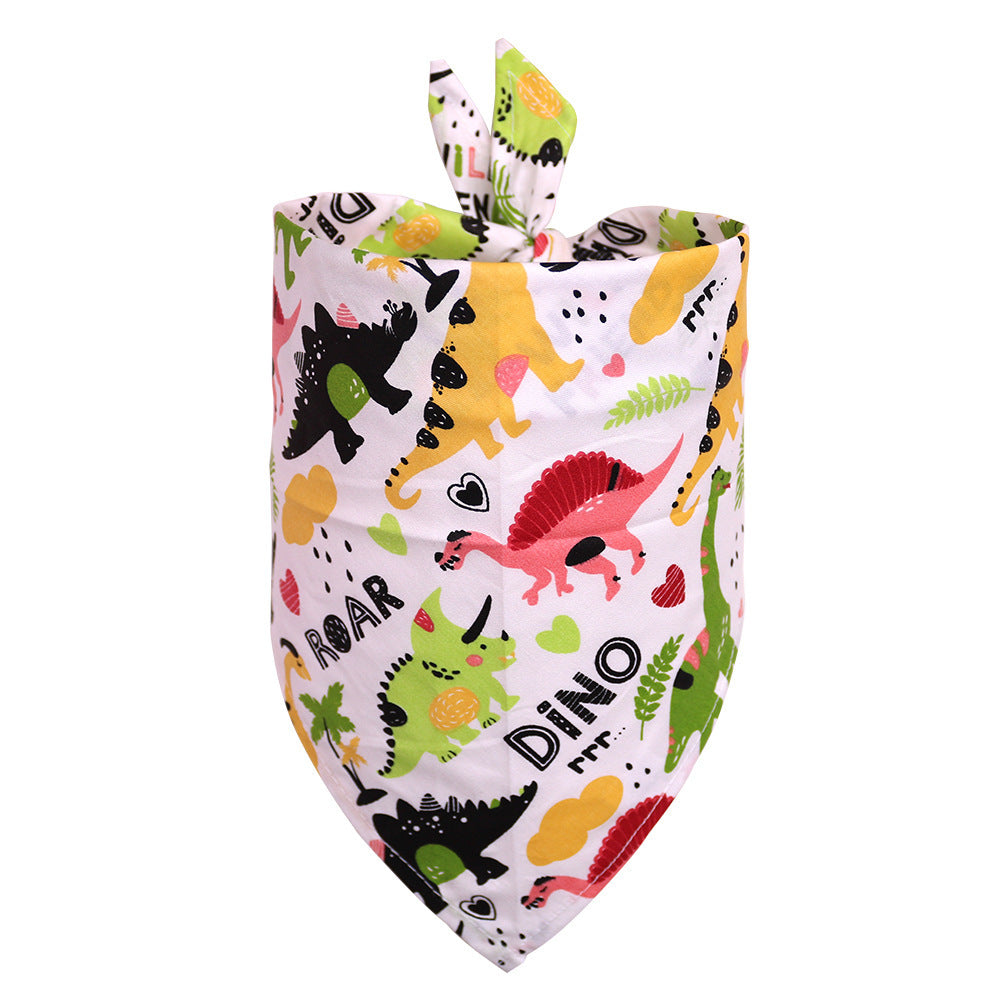 Dog Triangle Scarf: Cotton Dog Saliva Bandana with Fruit Pattern L / M Accessories