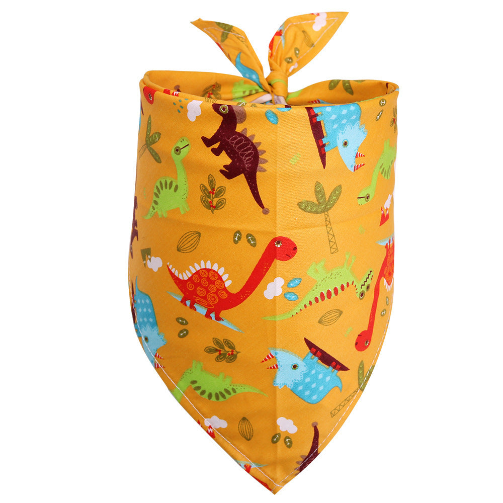 Dog Triangle Scarf: Cotton Dog Saliva Bandana with Fruit Pattern J / M Accessories