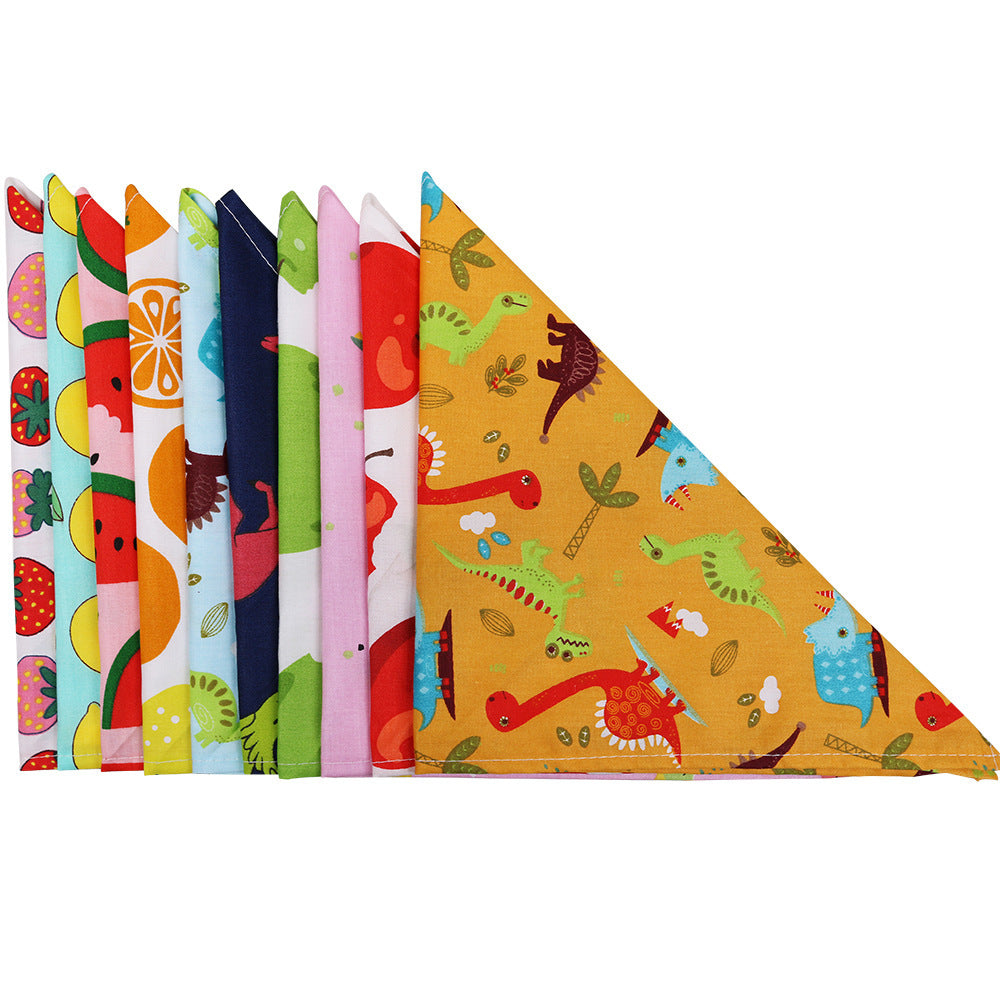 Dog Triangle Scarf: Cotton Dog Saliva Bandana with Fruit Pattern Accessories