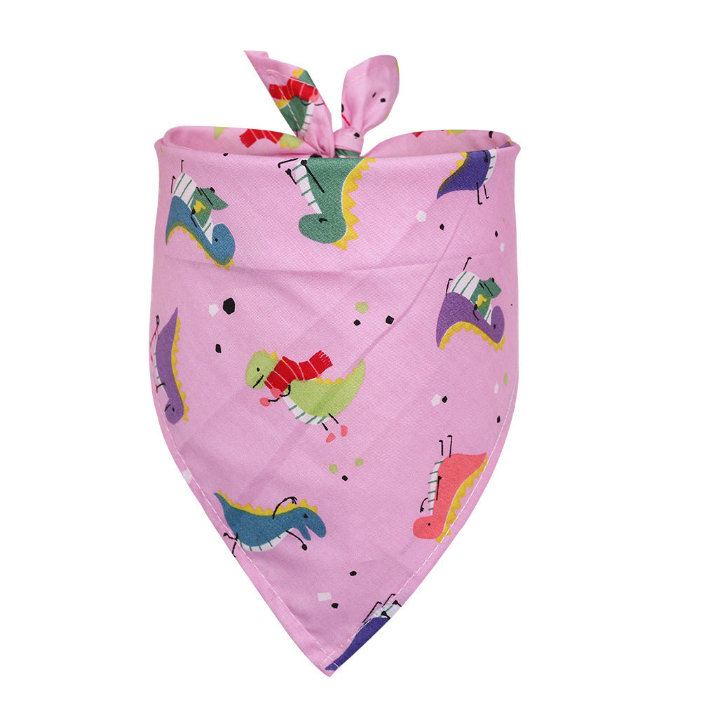 Dog Triangle Scarf: Cotton Dog Saliva Bandana with Fruit Pattern G / M Accessories