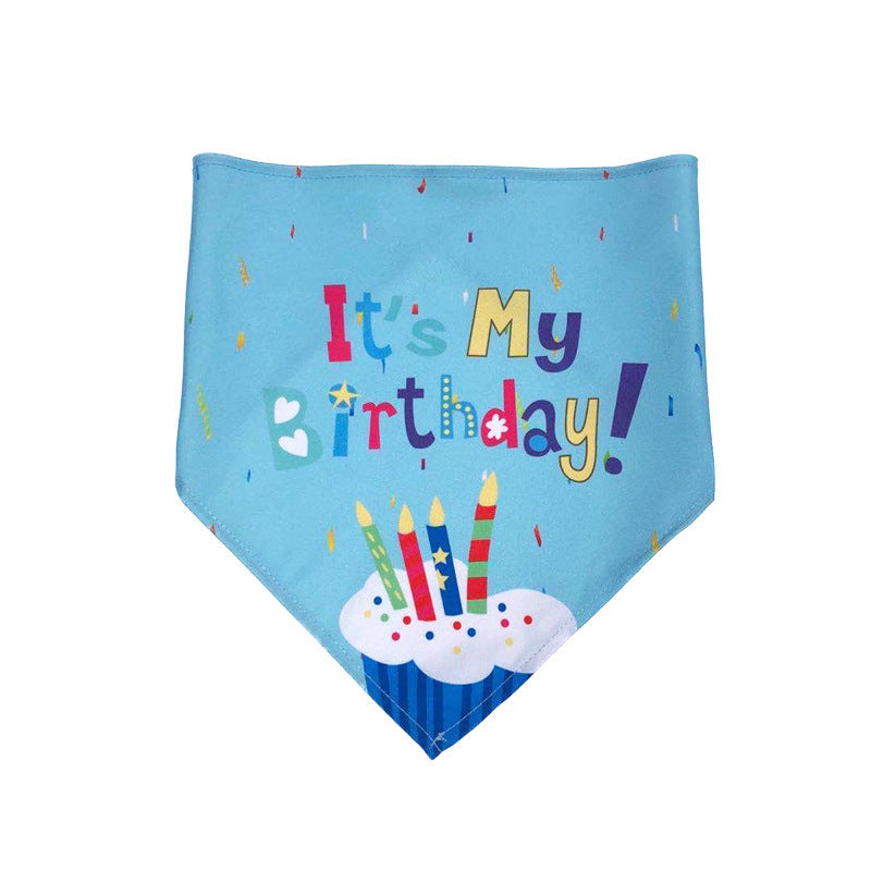 Pet Dog Birthday Triangle Scarf And Hat Set Dog And Cat Party Accessories B birthday