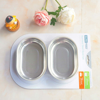 Smart Automatic Dog Feeder with Induction Sealing And Dual Stainless Steel Bowls Stainless steel double bowl food