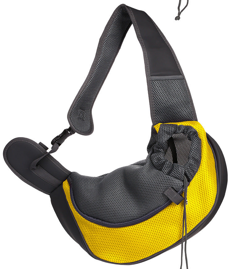 Breathable Mesh Dog Travel Shoulder Bag | Lightweight Carrier for Dogs - Yellow / M - travel