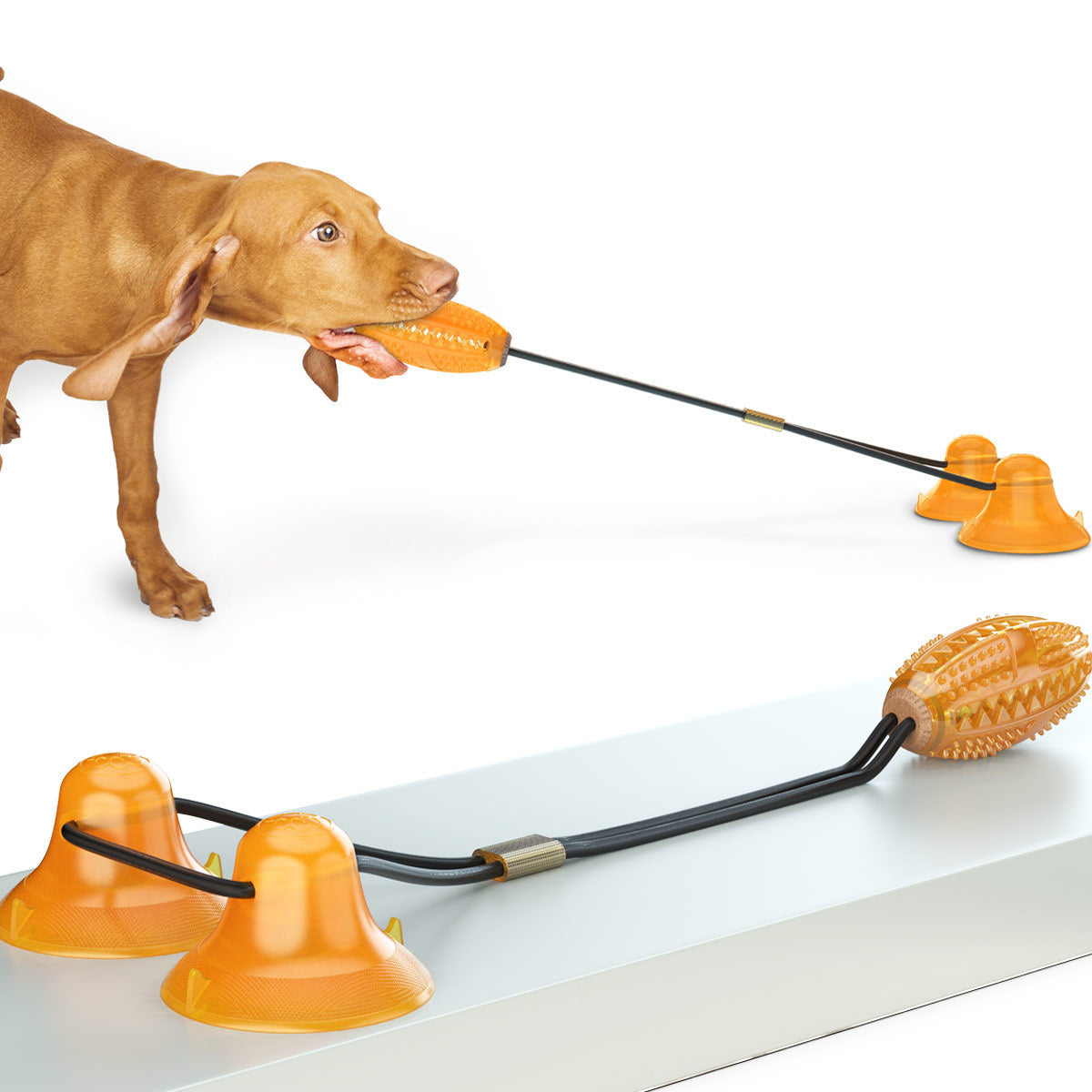 Interactive Suction Cup Dog Toy | Tug Rope And Chew Ball for Dogs default food