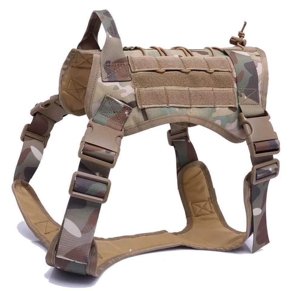 Military Tactical Dog Harness And Vest | Adjustable Dog Gear - CP / L - harness