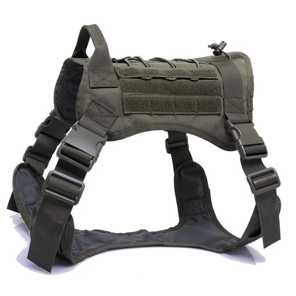 Military Tactical Dog Harness And Vest | Adjustable Dog Gear - Green / L - harness