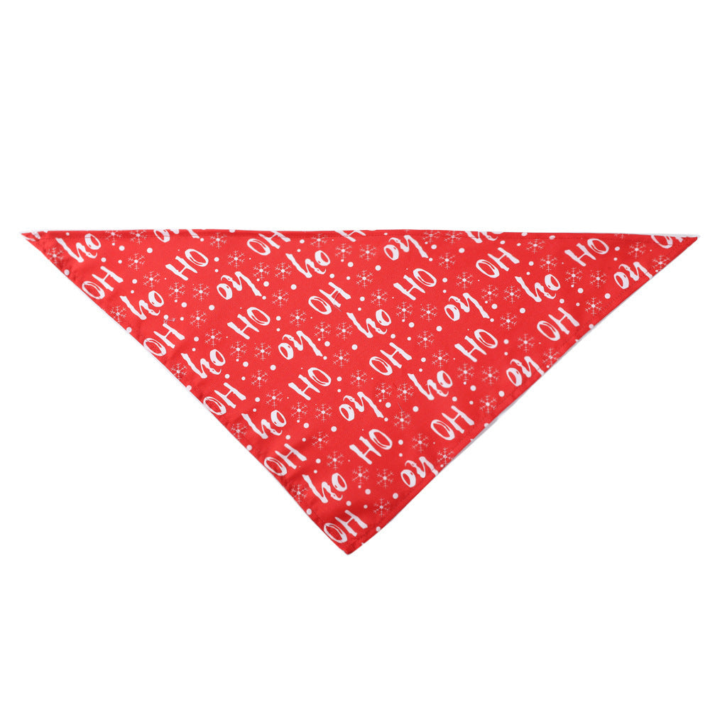 Christmas Dog Scarf: Dog Triangle Bandana For Holidays Red OH snowflake / 45X45X65cm Accessories
