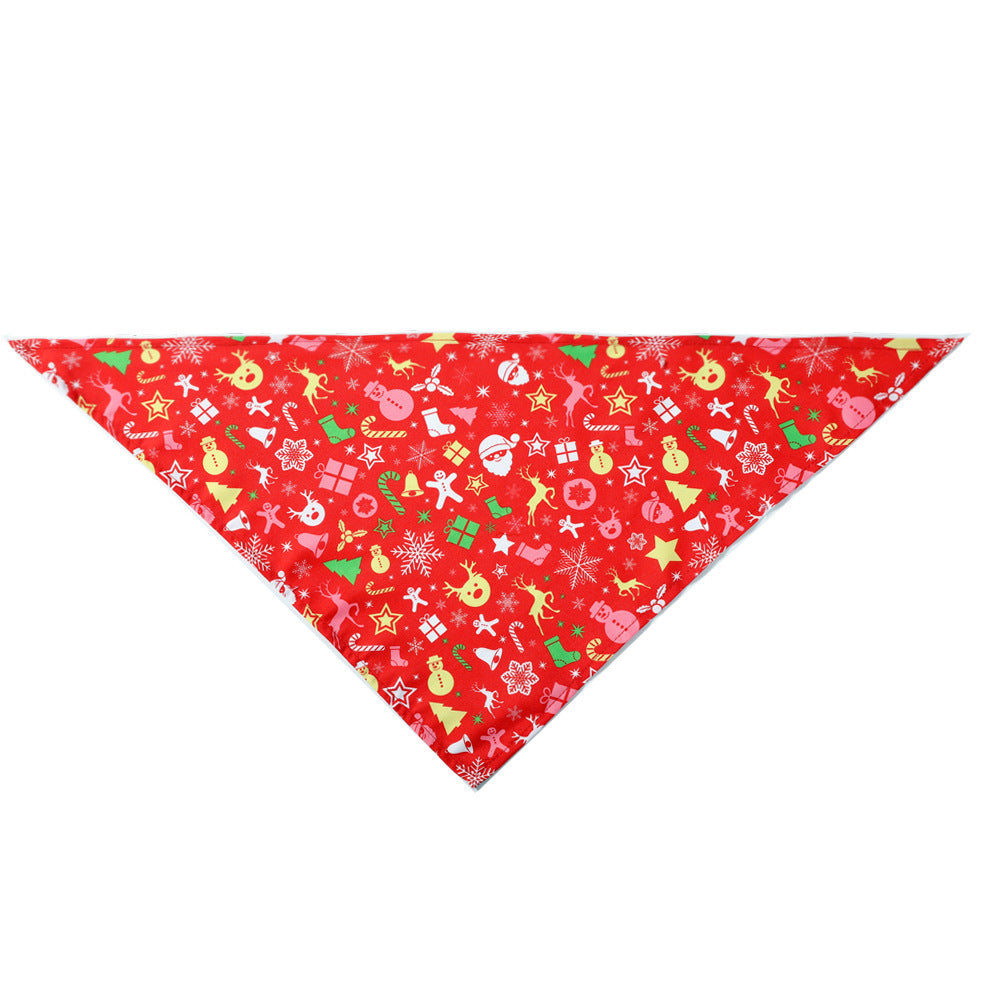 Christmas Dog Scarf: Dog Triangle Bandana For Holidays Red Santa Claus umbrella / 45X45X65cm Accessories