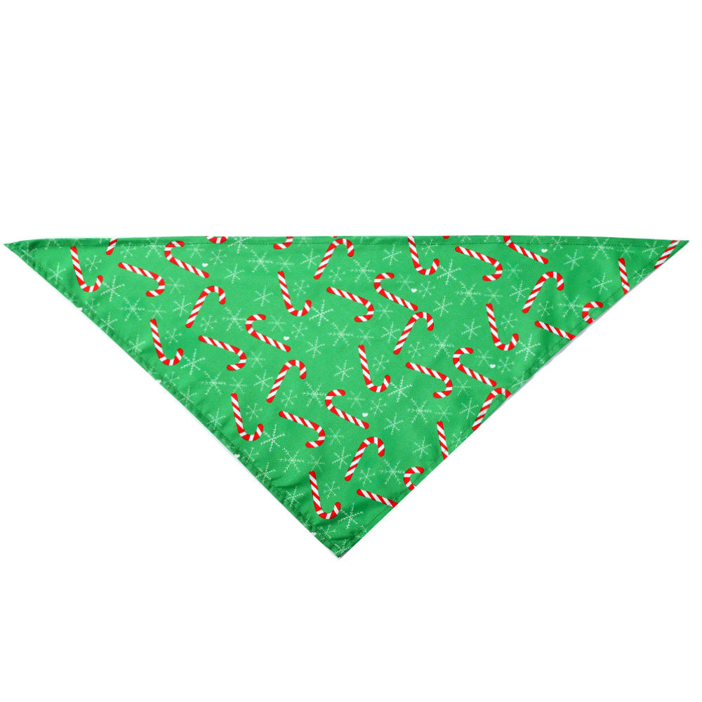 Christmas Dog Scarf: Dog Triangle Bandana For Holidays Green umbrella handle / 45X45X65cm Accessories