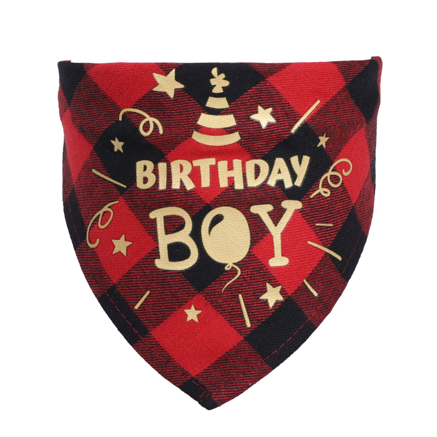 Cotton Check Dog Scarf Birthday Party Accessories Red / 20to42cm birthday