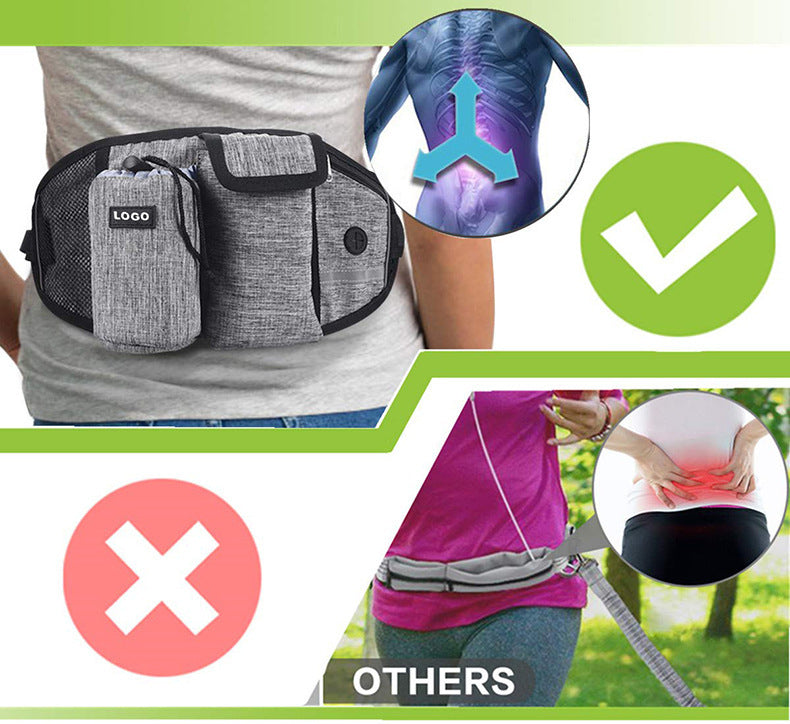 Hands Free Dog Training Leash And Waist Bag Set | Outdoor Pouch for Training With Dogs leash