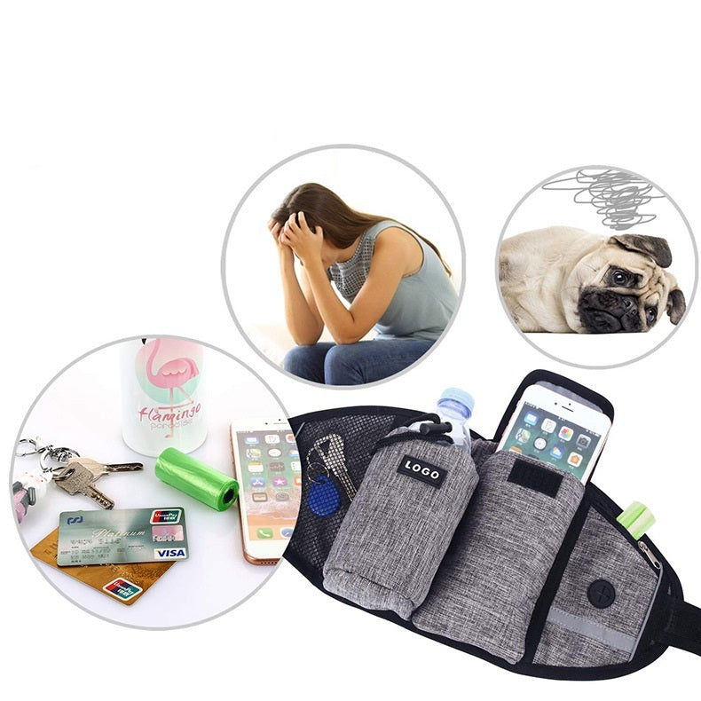 Hands Free Dog Training Leash And Waist Bag Set | Outdoor Pouch for Training With Dogs leash