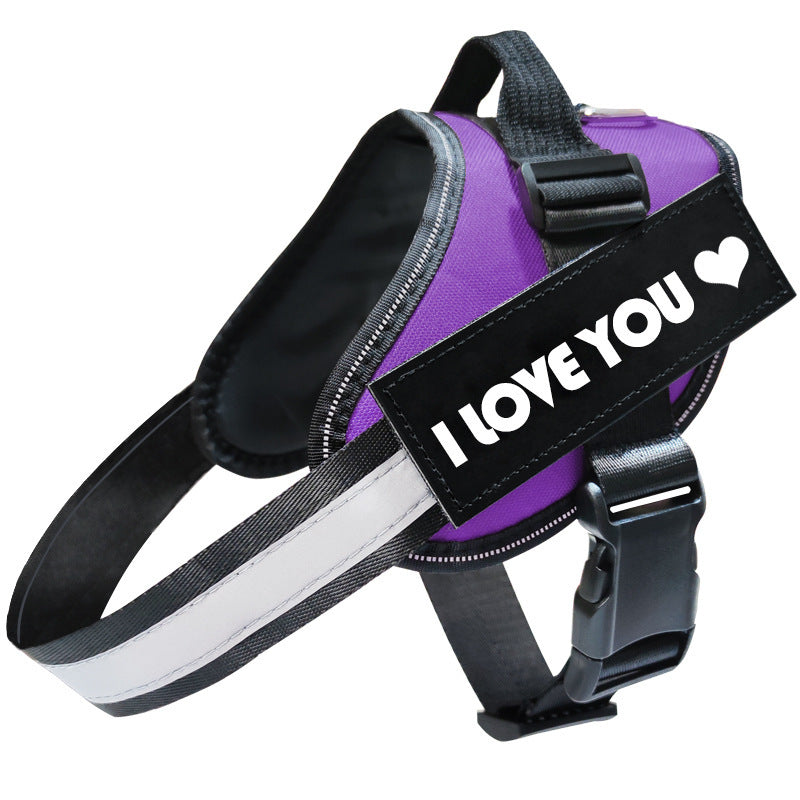 Adjustable Reflective Dog Harness | Dog Vest with Chest Strap - Purple / 2XL - harness