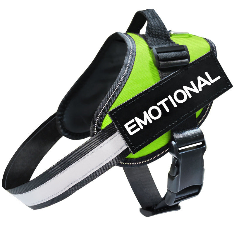 Adjustable Reflective Dog Harness | Dog Vest with Chest Strap - Green / 2XL - harness