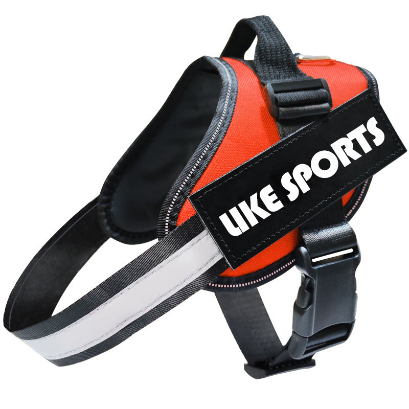 Adjustable Reflective Dog Harness | Dog Vest with Chest Strap - Orange / 2XL - harness