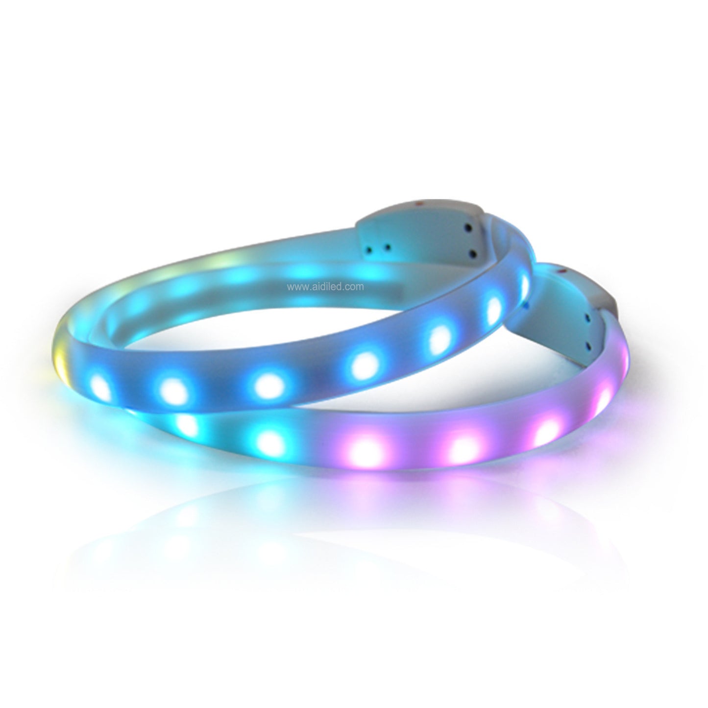 Rechargeable LED Dog Collar | Anti-Lost Safety Dog Collar - White / L / USB - Dog Collars & Leashes