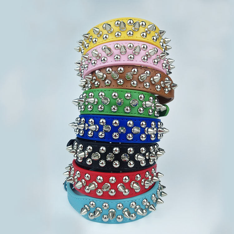 Adjustable Leather Studded Dog Collar | Spiked Collar Small And Medium Dogs collar
