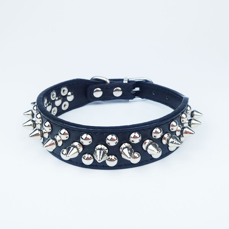 Adjustable Leather Studded Dog Collar | Spiked Collar Small And Medium Dogs Black / L collar