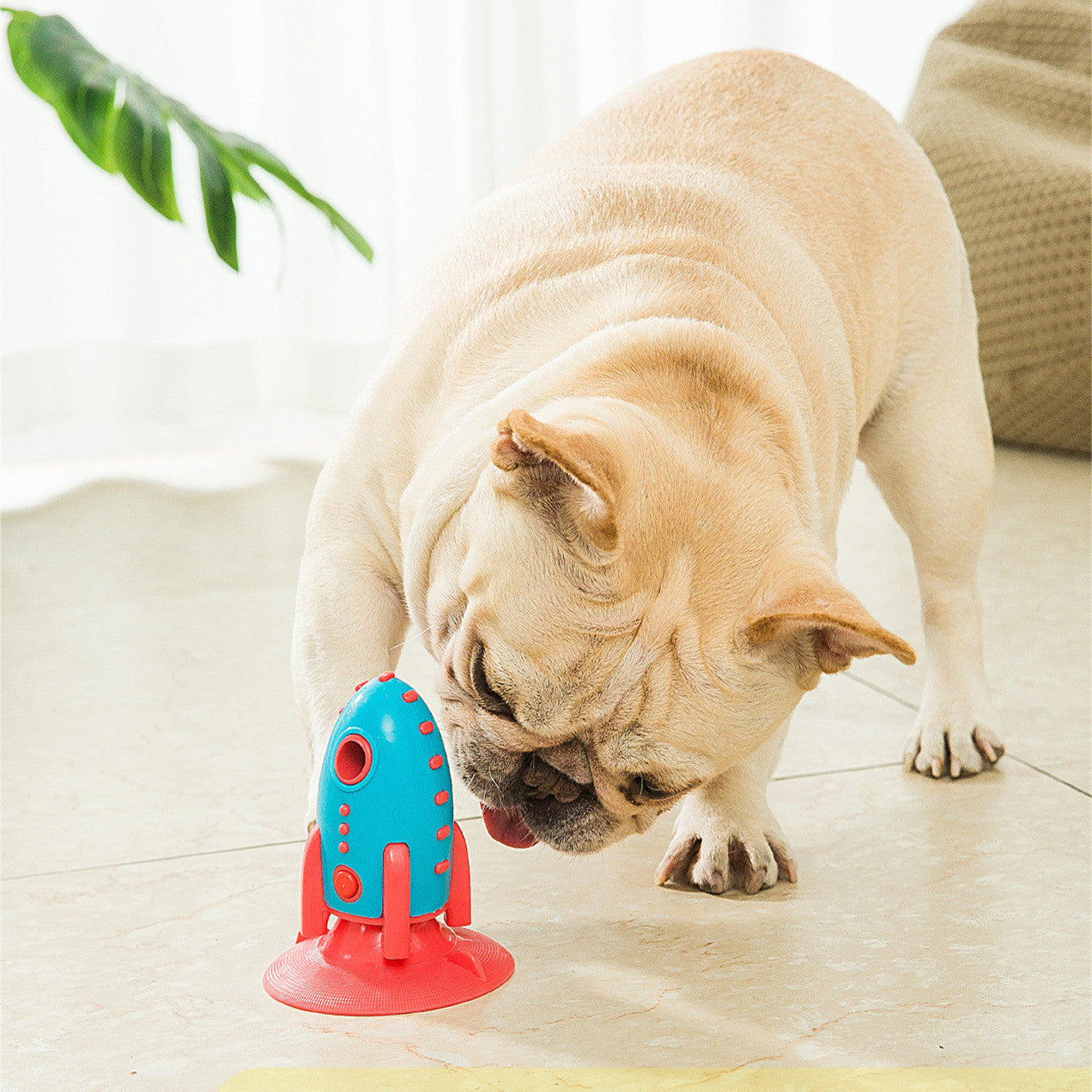 Rocket Treat Dispensing Dog Toy | Interactive Chew And Teeth Cleaning Dog Toy 10x10x12.5cm food