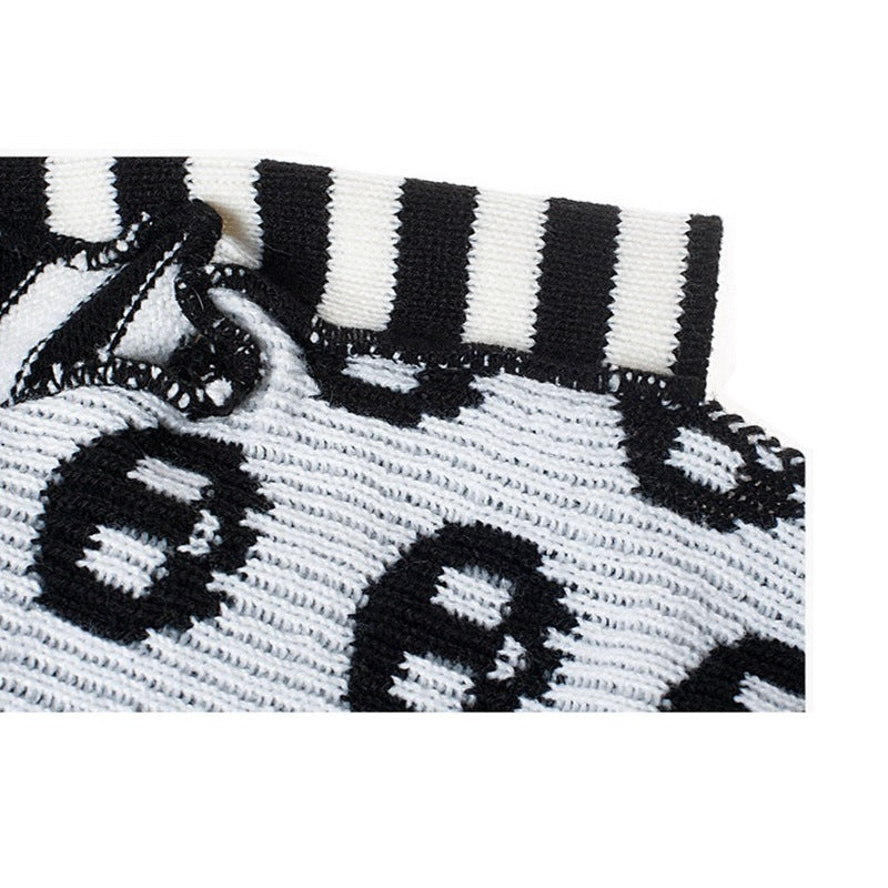 Skull Dog Halloween Sweater: European And American Style Acrylic Dog Outfit Accessories