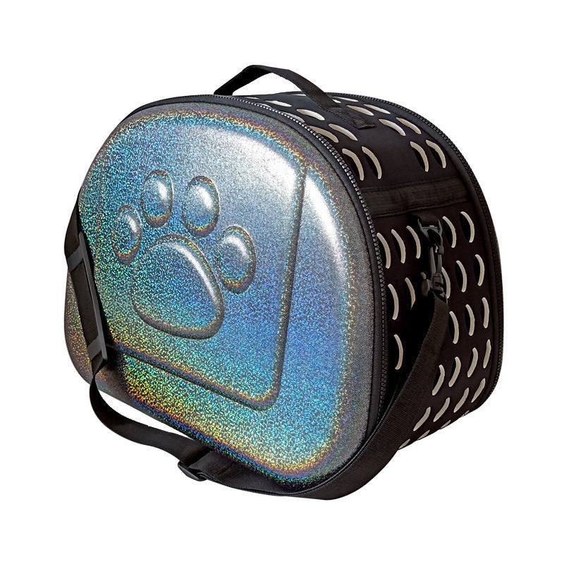 Foldable EVA Dog Travel Carrier | Durable And Portable Dog Bag with Shoulder Strap - Black / Medium - travel