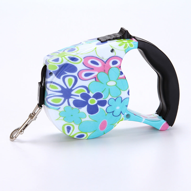 5-Meter Retractable Dog Leash | Patterned Dog Walker - M - leash