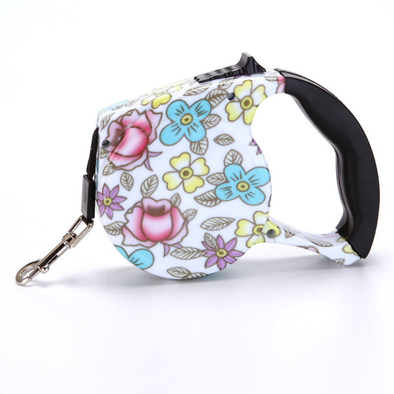 5-Meter Retractable Dog Leash | Patterned Dog Walker - J - leash