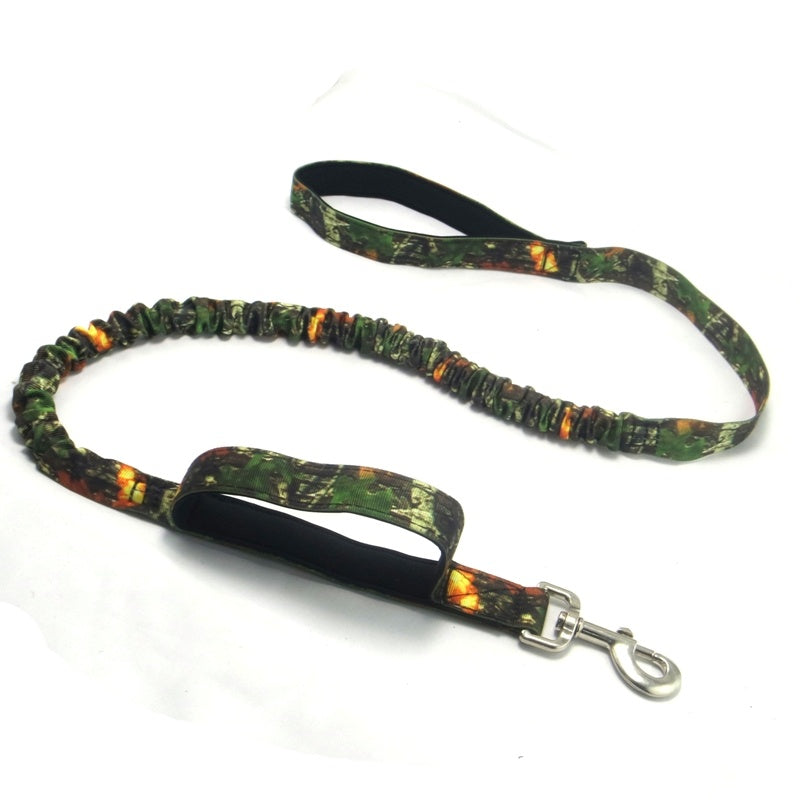 Camouflage Bungee Dog Leash | Elastic Dog Traction Belt - Army Green - leash