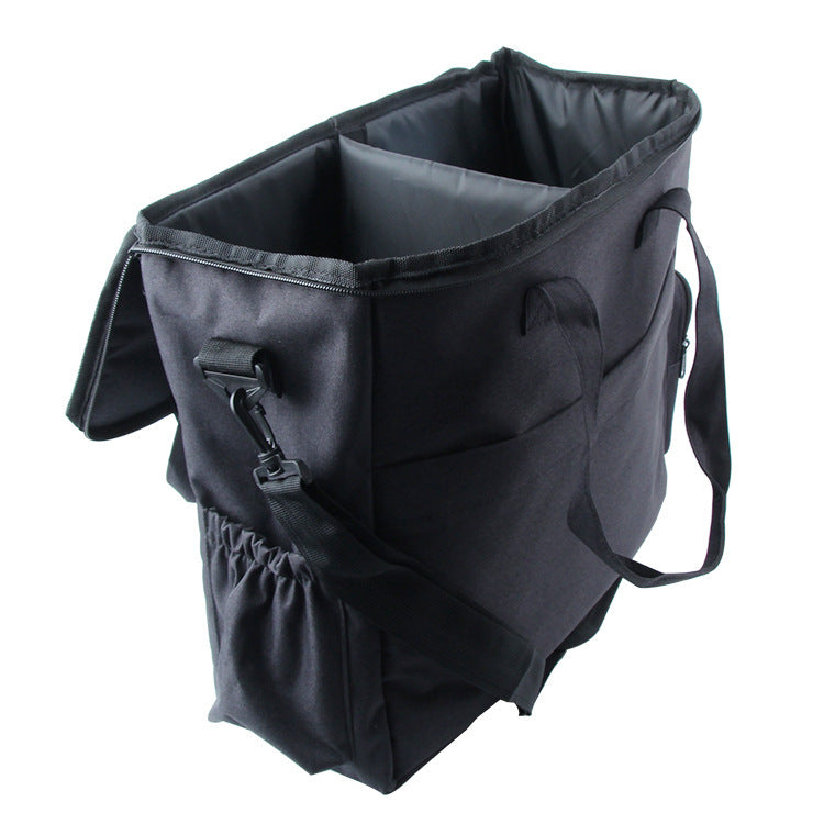 Portable Dog Food Travel Shoulder Bag | 17L Outing And Supply Carrier - Black - travel