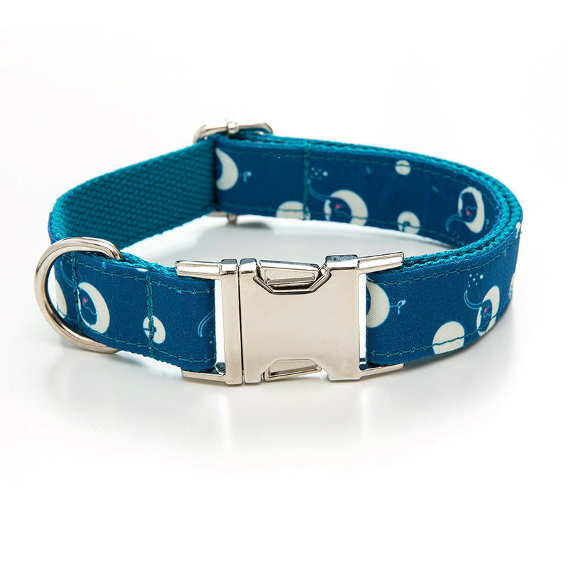 Durable Adjustable Dog Collar in Blue - Secure Metal Buckle Stylish and Comfortable - Blue / L - outdoor