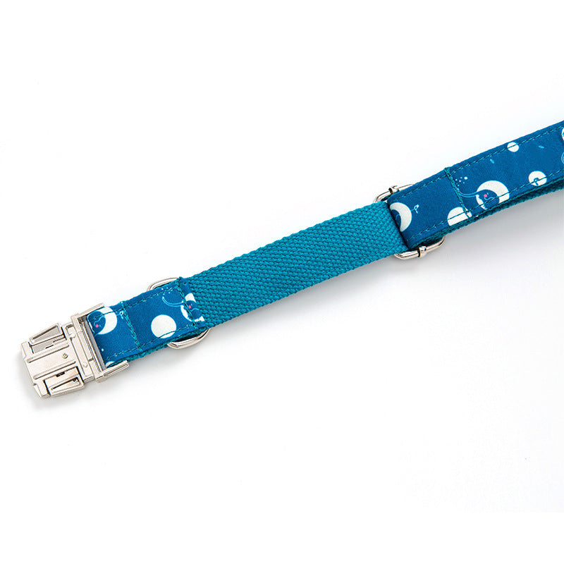 Durable Adjustable Dog Collar in Blue - Secure Metal Buckle Stylish and Comfortable - outdoor
