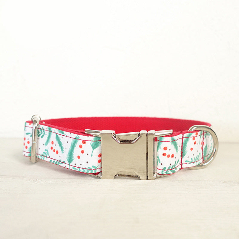 Christmas Leaf Dog Collar Adjustable Polyester Dog Accessory christmas