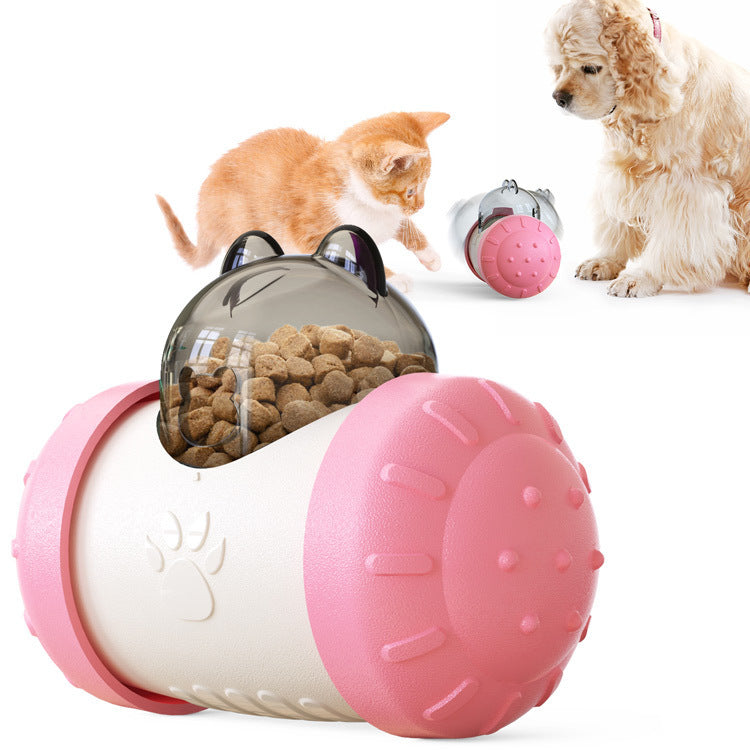 Interactive Treat Dispensing Dog Toy | Squeaky Wheel Feeder for Dogs Pink home
