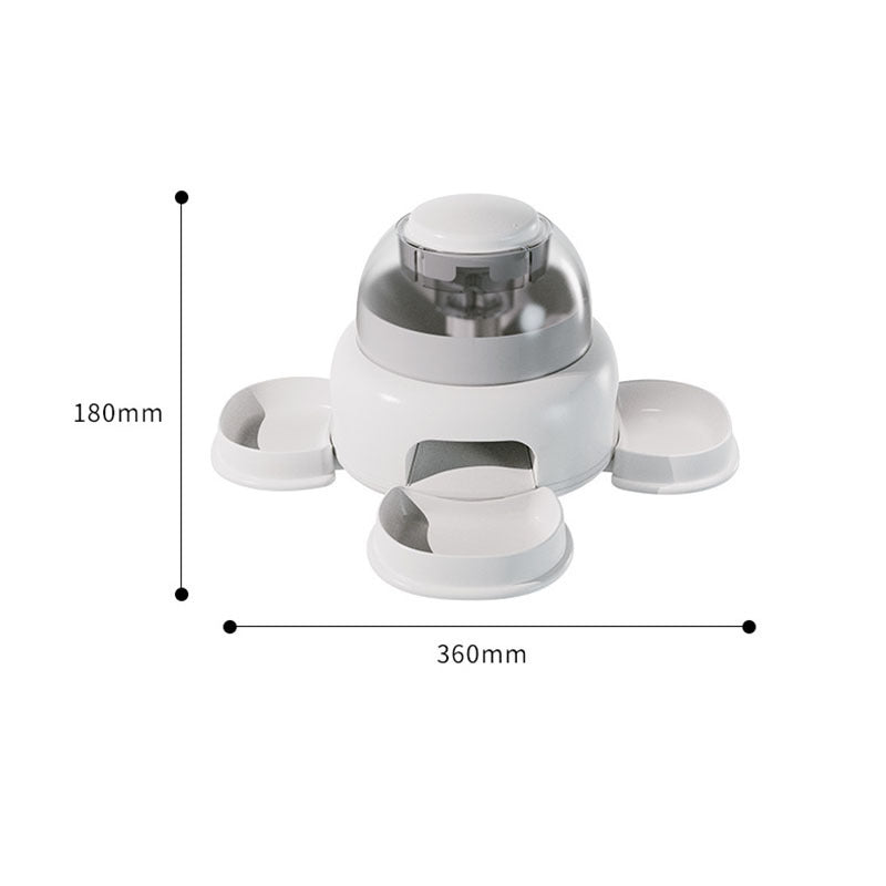 Interactive Dog Food Puzzle Dispenser | Automatic Slow Feeder Toy for Dogs White / Including Plate food