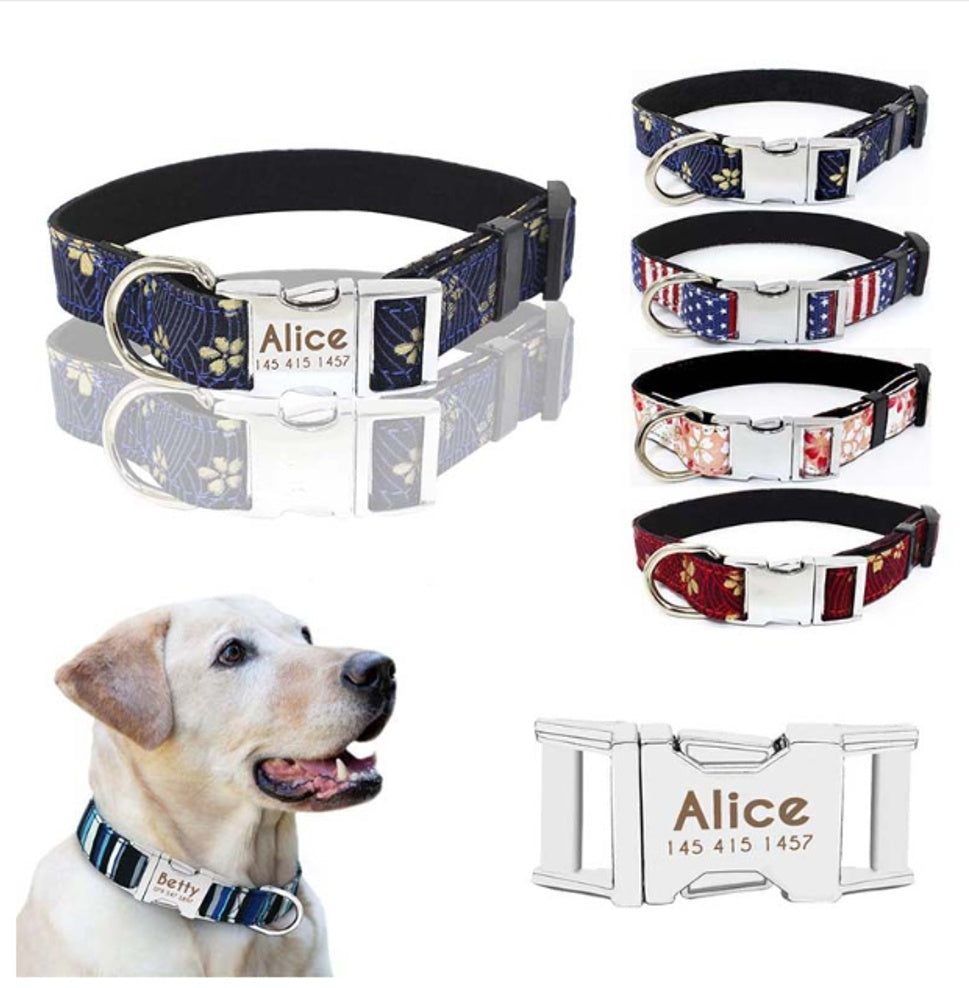 Adjustable Dog Collar with Quick Release Buckle | Stylish Collar Prints For Small Medium Dogs Accessories