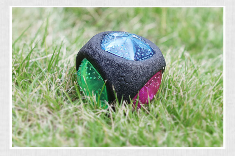 Durable Rubber Squeaky Dog Toy Ball Glow in the Dark Dog Toy Black Accessories