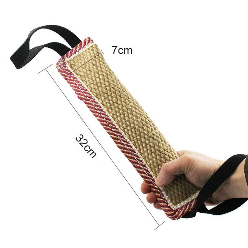 Durable Hemp Dog Bite Stick | Professional Training Dog Toy Beige dog training
