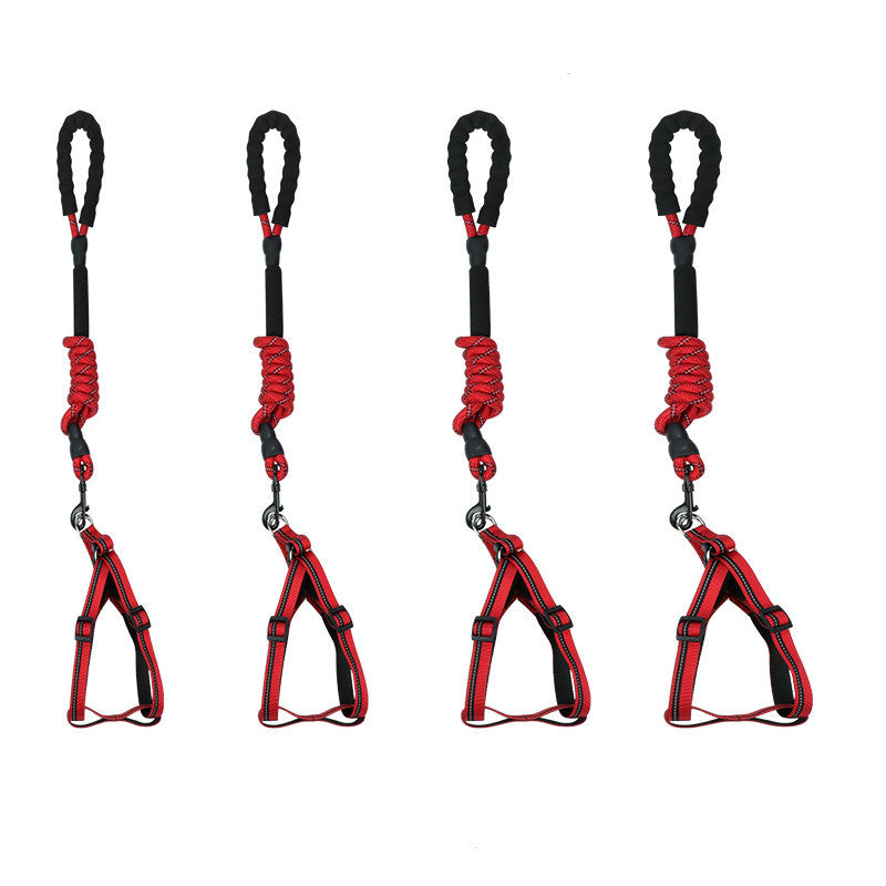 Reflective Nylon Dog Leash | Fixed-Length Dog Leash - Red / L / 1.5m - leash