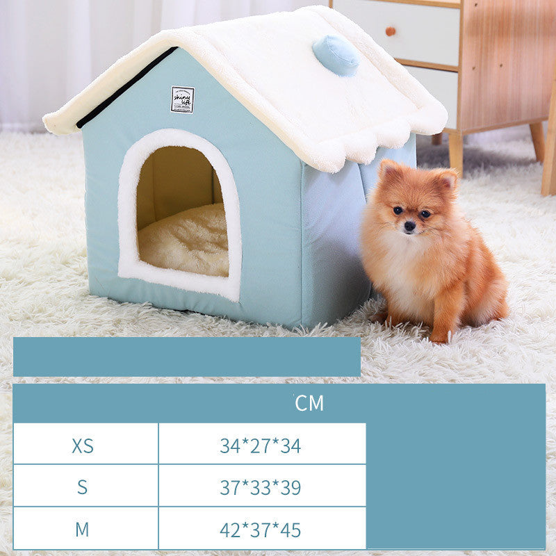 Cozy Enclosed Dog Bed | Warm Dog House for Small And Medium Dogs Light Green / M beds