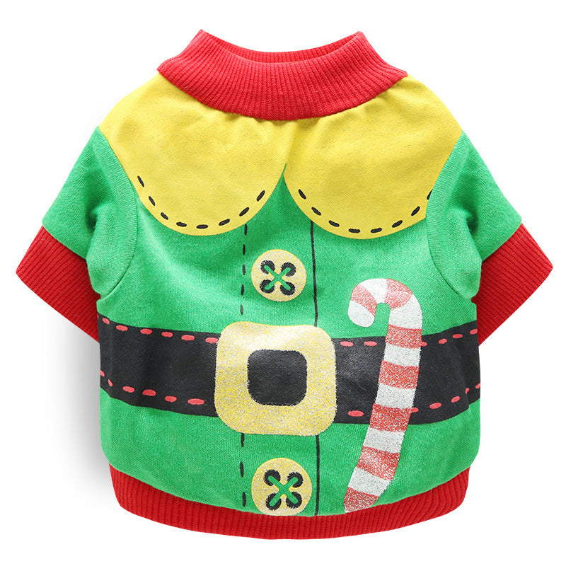 Casual Christmas Pet Dog T shirt Cotton Holiday Dog Apparel 3 style / L christmas