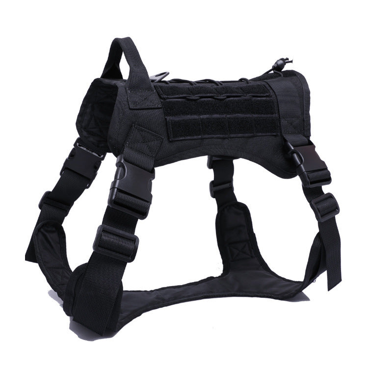 Tactical Dog Harness And Vest | Outdoor Dog Training Gear with Reflective Nylon Black / L harness