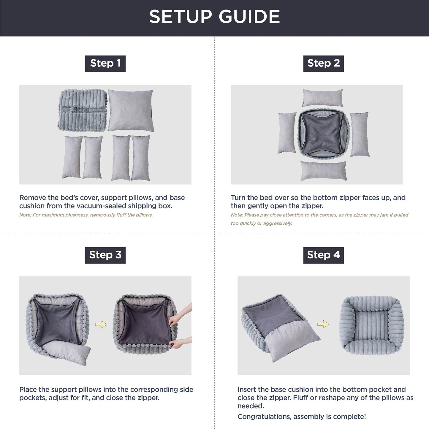 Cozy Corduroy Dog Bed | Winter Warm And Removable Cushion for Dogs beds