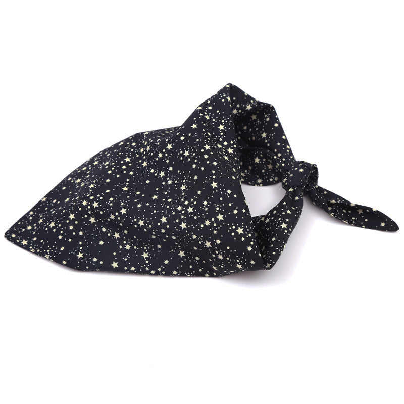 Dog Jewelry Scarf: Double Cotton Triangle Bandana for Dogs Black Pentagram / M Accessories