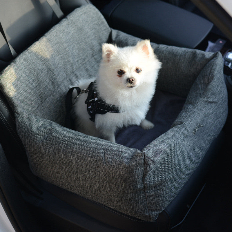 Removable Canvas Dog Travel Car Seat Pad | Durable Pet Bed & Kennel Cover - travel