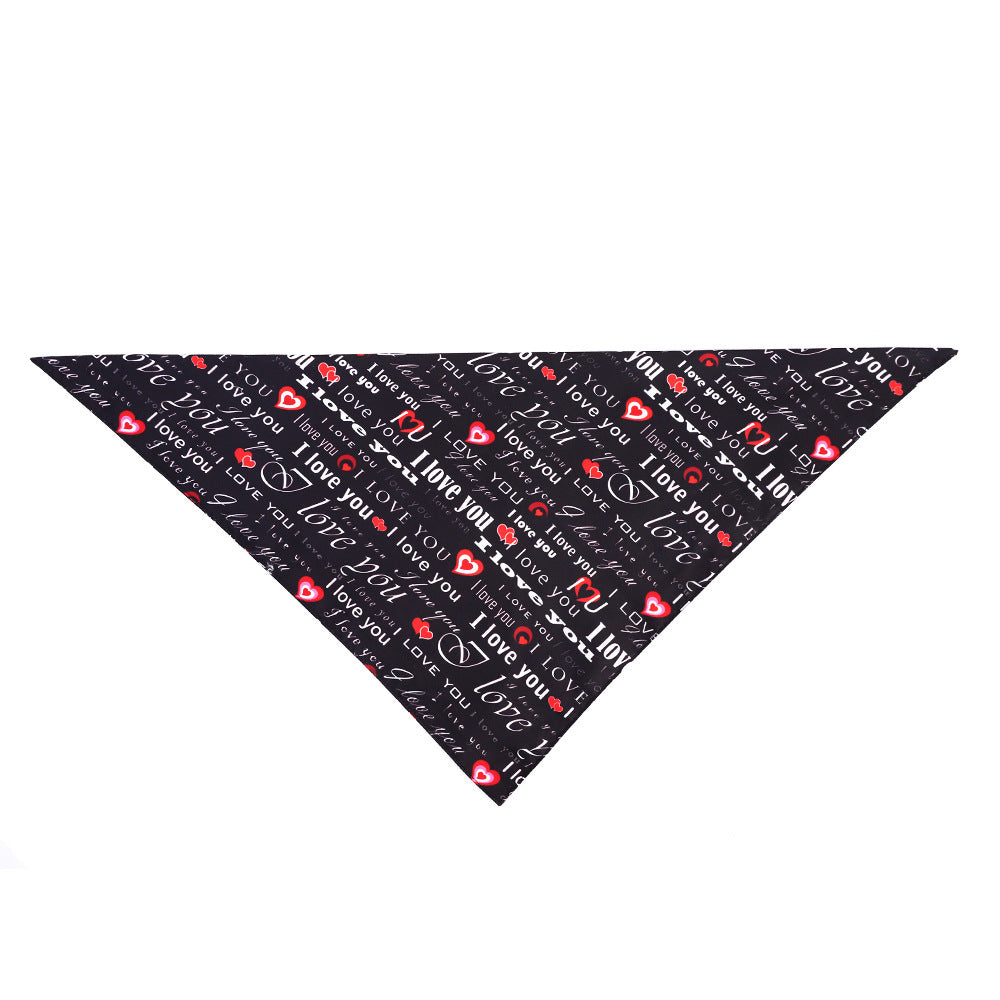 Dog Saliva Towel: Dog Love Triangle Bandana Black Accessories