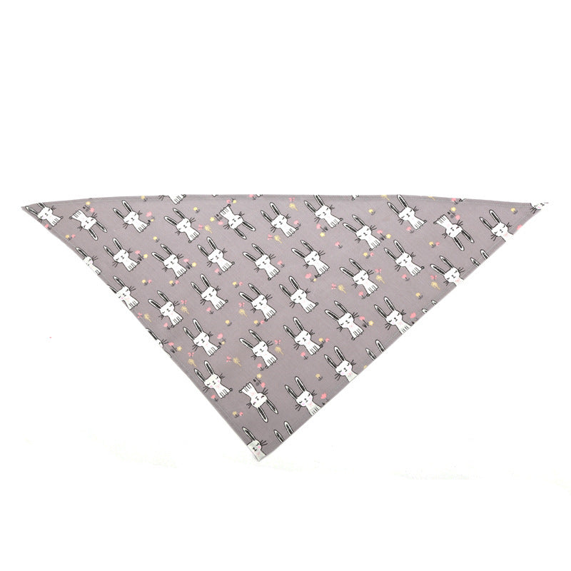 Dog Saliva Towel: Cotton Dog Bandana with Animal Pattern Rabbit Accessories