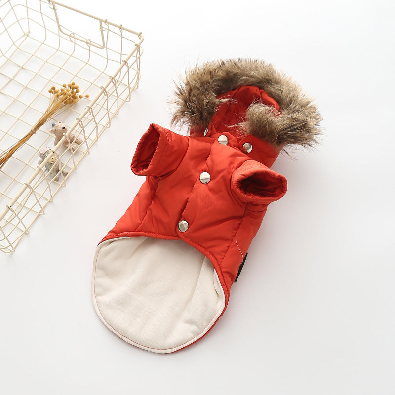 Hooded Cotton Dog Coat | Warm Winter Apparel for Small Dogs - Coats & Dog Vests