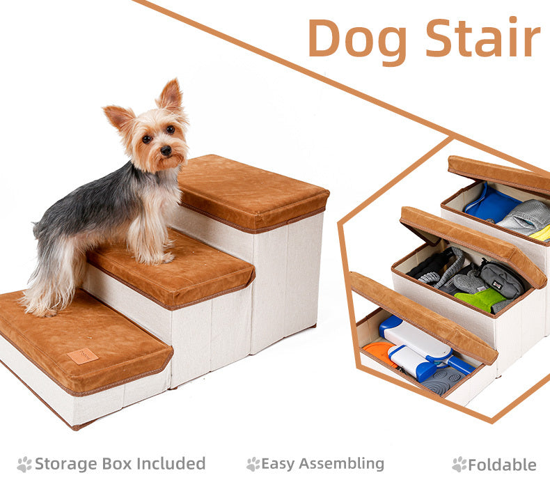 Small Dog Stairs with Storage | Folding Dog Steps for Beds And Couches Pet Stairs01 / Pet Stairs02 home