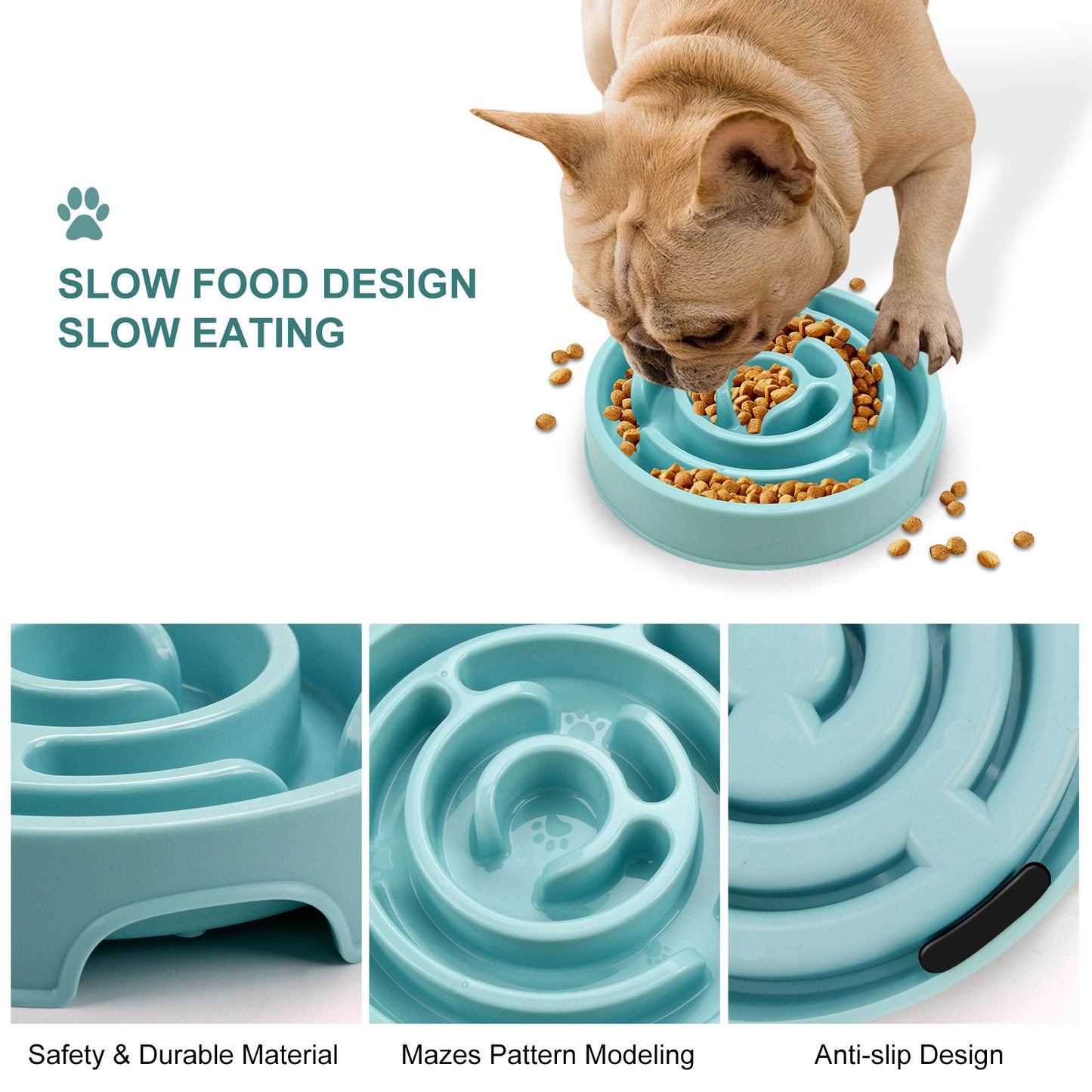 Silicone Slow Feeder Dog Bowl | Anti Bloat Puzzle Dog for Healthy Digestion food