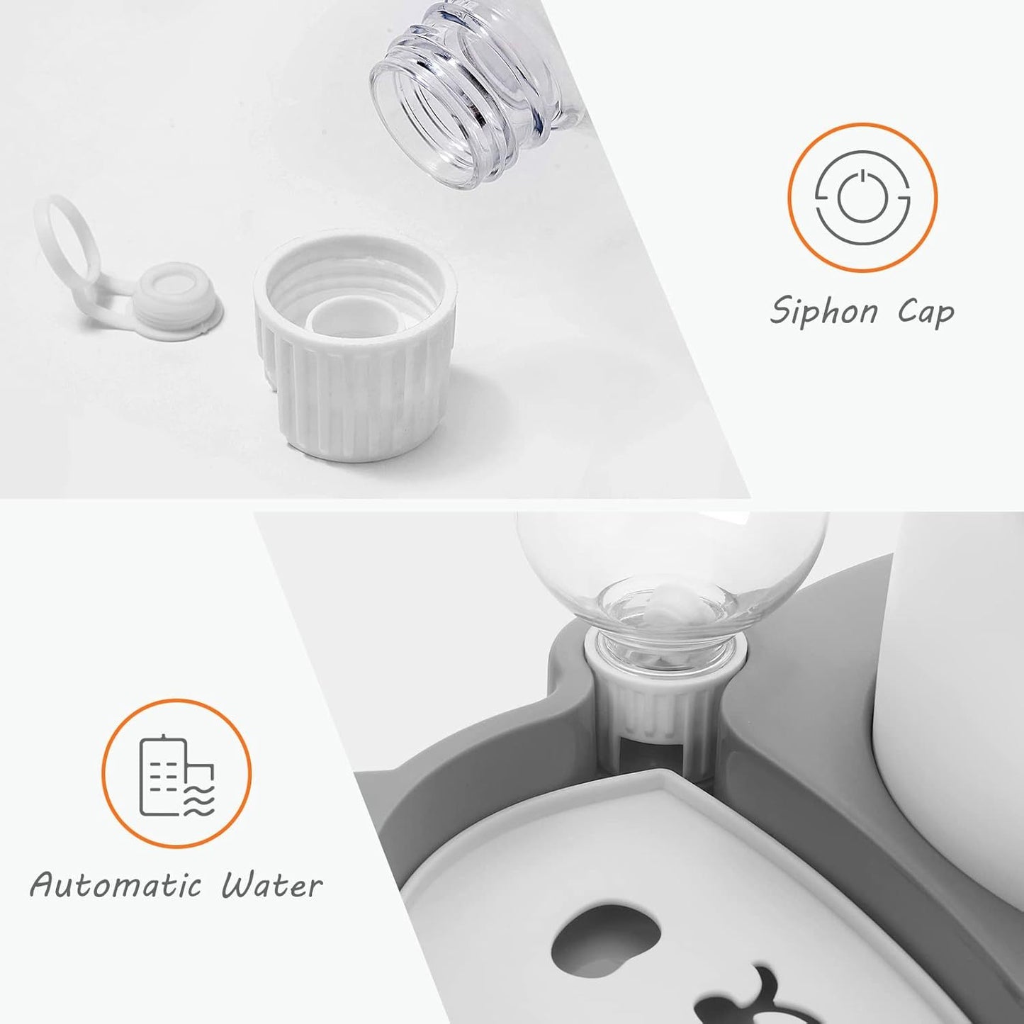 Elevated And Tilted Dog Bowl Set with Automatic Waterer | 17oz Feeder for Small Dogs food